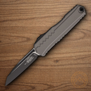 Microtech Auto Cypher II Folding Knife 3.5" Premium Steel Blade Gray Aluminum Handle