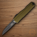 Microtech Auto Cypher II Folding Knife 3.5" Bohler M390MK Steel Blade OD Green Aluminum Handle