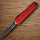 Microtech Auto Cypher II Folding Knife 3.5" Bohler M390MK Steel Blade Red Aluminum Handle