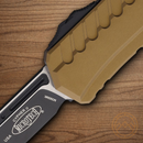 Microtech Auto Cypher II Folding Knife 3.5" Bohler M390MK Steel Blade Tan Aluminum Handle