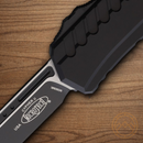 Microtech Auto Cypher II Folding Knife 3.5" Premium Steel Blade Black Aluminum Handle