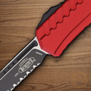 Microtech Auto Cypher II Folding Knife 3.5" Premium Steel Blade Red Aluminum Handle