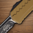 Microtech Auto Cypher II Folding Knife 3.5" Bohler M390MK Steel Blade Tan Aluminum Handle