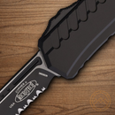 Microtech Auto Cypher II Folding Knife 3.5" Premium Steel Blade Black Aluminum Handle