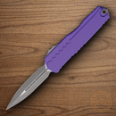 Microtech Auto Cypher II Folding Knife 3.5" Premium Steel Blade Purple Aluminum Handle