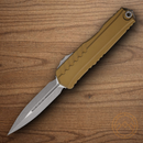 Microtech Auto Cypher II Folding Knife 3.5" Premium Steel Blade Tan Aluminum Handle