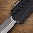 Microtech Auto Cypher II Folding Knife 3.5" Premium Steel Blade Black Aluminum Handle