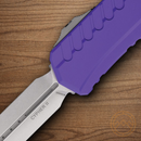 Microtech Auto Cypher II Folding Knife 3.5" Premium Steel Blade Purple Aluminum Handle