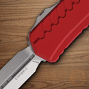 Microtech Auto Cypher II Folding Knife 3.5" Bohler M390MK Steel Blade Red Aluminum Handle