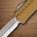 Microtech Auto Cypher II Folding Knife 3.5" Premium Steel Blade Tan Aluminum Handle