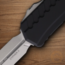 Microtech Auto Cypher II Folding Knife 3.5" Premium Steel Blade Black Aluminum Handle