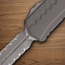 Microtech Auto Cypher II Folding Knife 3.5" Bohler M390MK Steel Blade Gray Aluminum Handle