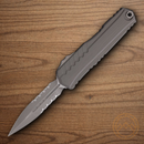Microtech Auto Cypher II Folding Knife 3.5" Bohler M390MK Steel Blade Gray Aluminum Handle