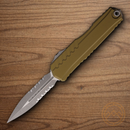 Microtech Auto Cypher II Folding Knife 3.5" Bohler M390MK Steel Blade OD Green Aluminum Handle