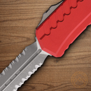 Microtech Auto Cypher II Folding Knife 3.5" Bohler M390MK Steel Blade Red Aluminum Handle