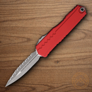 Microtech Auto Cypher II Folding Knife 3.5" Bohler M390MK Steel Blade Red Aluminum Handle