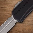 Microtech Auto Cypher II Folding Knife 3.5" Bohler M390MK Steel Blade Black Aluminum Handle