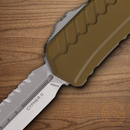 Microtech Auto Cypher II Folding Knife 3.5" Bohler M390MK Steel Blade OD Green Aluminum Handle