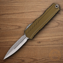 Microtech Auto Cypher II Folding Knife 3.5" Bohler M390MK Steel Blade OD Green Aluminum Handle
