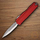 Microtech Auto Cypher II Folding Knife 3.5" Bohler M390MK Steel Blade Red Aluminum Handle