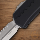 Microtech Auto Cypher II Folding Knife 3.5" Bohler M390MK Steel Blade Black Aluminum Handle