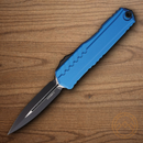 Microtech Auto Cypher II Folding Knife 3.5" Premium Steel Blade Blue Aluminum Handle