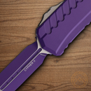 Microtech Auto Cypher II Folding Knife 3.5" Premium Steel Blade Purple Aluminum Handle