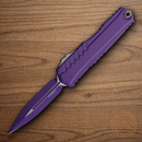 Microtech Auto Cypher II Folding Knife 3.5" Premium Steel Blade Purple Aluminum Handle