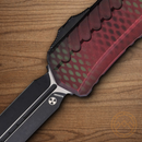 Microtech Auto Cypher II Folding Knife 3.5" Premium Steel Blade Red X-51 Handle