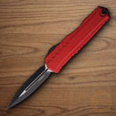 Microtech Auto Cypher II Folding Knife 3.5" Premium Steel Blade Red Aluminum Handle