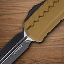 Microtech Auto Cypher II Folding Knife 3.5" Bohler M390MK Steel Blade Tan Alumimun Handle