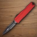Microtech Auto Cypher II Folding Knife 3.5" Bohler M390MK Steel Blade Red Alumimun Handle