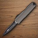 Microtech Auto Cypher II Folding Knife 3.5" Bohler M390MK Steel Blade Gray Alumimun Handle