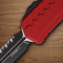Microtech Auto Cypher II Folding Knife 3.5" Bohler M390MK Steel Blade Red Alumimun Handle