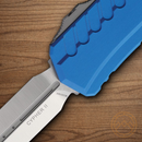 Microtech Auto Cypher II Folding Knife 3.5" Premium Steel Blade Blue Alumimun Handle