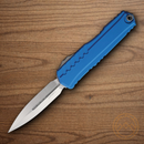 Microtech Auto Cypher II Folding Knife 3.5" Premium Steel Blade Blue Alumimun Handle