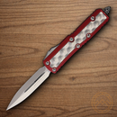 Microtech Auto Daytona Folding Knife 3.13" Bohler M390 Steel Blade Red Aluminum Handle