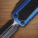Microtech Auto Daytona Folding Knife 3.13" Premium Steel Blade Blue Aluminum/Carbon F Handle