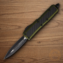 Microtech Auto Daytona Folding Knife 3.13" Premium Steel Blade OD Green Aluminum/Carbon F Handle