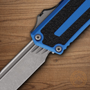 Microtech Auto Scarab II 3.9" Bohler M390MK Steel Blade Blue/Black Aluminum Handle