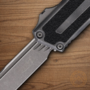 Microtech Auto Scarab II 3.9" Bohler M390MK Steel Blade Weathered/Black Aluminum Handle