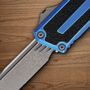 Microtech Auto Scarab II 3.9" Bohler M390MK Steel Blade Blue/Black Aluminum Handle