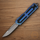 Microtech Auto Scarab II 3.9" Bohler M390MK Steel Blade Blue/Black Aluminum Handle