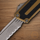Auto Scarab II Folding Knife 3.9" Bohler M390MK Steel Blade Tan/Black Aluminum Handle