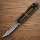 Auto Scarab II Folding Knife 3.9" Bohler M390MK Steel Blade Tan/Black Aluminum Handle
