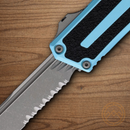 Auto Scarab II Folding Knife 3.9" Bohler M390MK Steel Blade Turquoise/Black Aluminum Handle