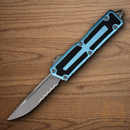 Auto Scarab II Folding Knife 3.9" Bohler M390MK Steel Blade Turquoise/Black Aluminum Handle