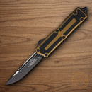 Auto Scarab II Folding Knife 3.9" Bohler M390MK Steel Blade Tan/Black Aluminum Handle
