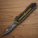 Microtech Auto Scarab II Folding Knife 3.9" Bohler M390MK Tan/Black Aluminum Handle