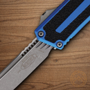 Microtech Auto Scarab II Folding Knife 3.9" Bohler M390MK Blue/Black Aluminum Handle